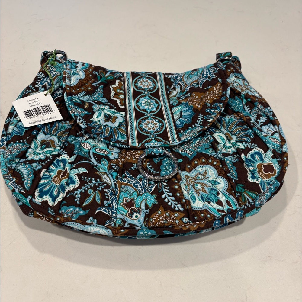 Vera Bradley Floral Patterned Shoulder Bag - Java Blue